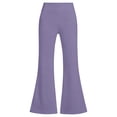 thumbnail image 6 of Siminsem High Waisted Flared Yoga Pants With Pockets for Women Butt Lifting Workout Leggings Petite Palazzo Pants Casual Summer Beach Travel Clothes Lounge Wide Leg, Purple, XL, 6 of 6