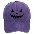 thumbnail image 1 of Visière pour Femmes et Hommes Citrouille Brodée Lavée Rétro Douce Chapeau de Baseball Halloween Personnalité Hommes et Femmes Chapeau de Soleil Décontracté, 1 of 4