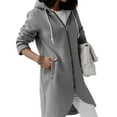 thumbnail image 4 of Avamo Womens Plus Size Zip up Fleece Hoodies Long Outerwear Jacket Oversize Sweatshirts with Pockets, 4 of 4