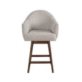 thumbnail image 4 of Jaxon Brown Solid Wood Upholstered 26" Counter Height Swivel Barstool with Morning Fog Fabric Seat - Set of 2, 4 of 10