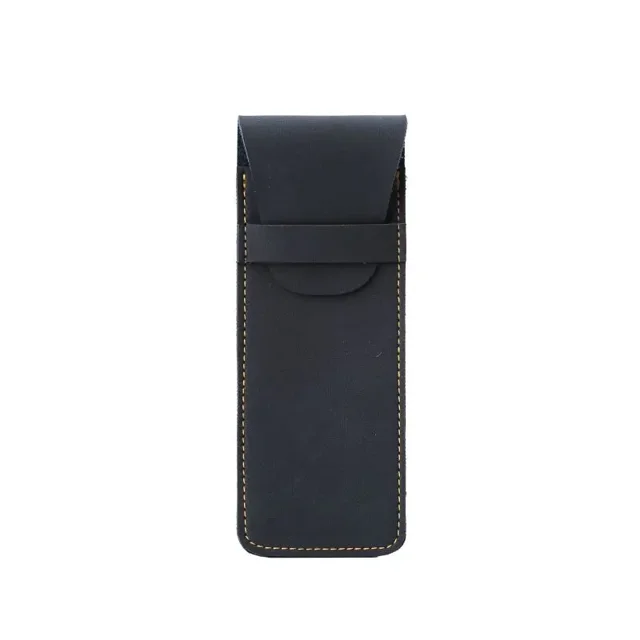 Estuche de cuero Vintage para bolígrafos, minibolso organizador de papelería para estudiantes, oficina, mujeres, hombres, viajes de negocios