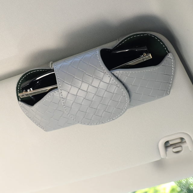 Soporte para Lentes de Sol para Visera de Auto KINIVA Cuero Gris