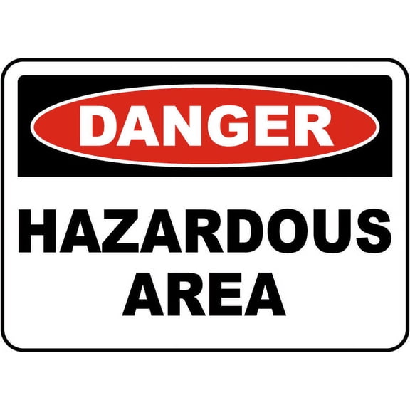 Traffic & Warehouse Signs - Danger Hazardous Area Sign - Weather Approved Aluminum Street Sign, 0.04 Thickness - 10" X 7"