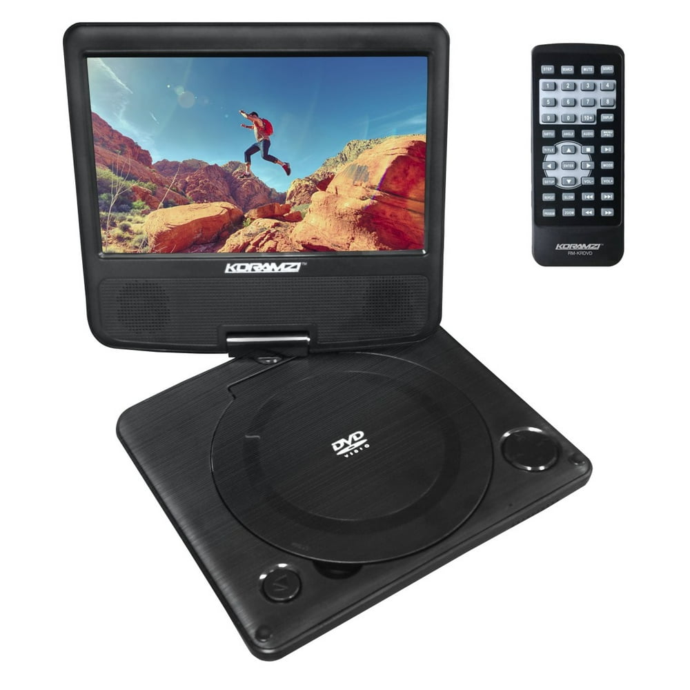 KoramzI Portable 7" Swivel DVD Player with Rechargeable Battery / USB