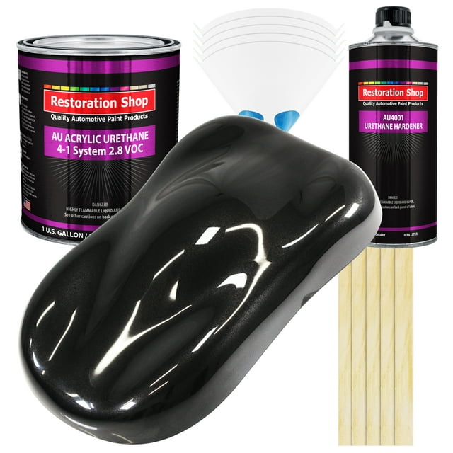 Restoration Shop Black Diamond Firemist Acrylic Urethane Auto Paint Complete Gallon Paint Kit, Single Stage High Gloss