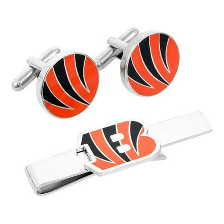 Men's Cufflinks Inc Cincinnati Bengals Cufflinks and Tie Bar Gift Set
