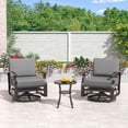 thumbnail image 5 of Gotland 7 Piece Aluminum Patio Furniture Set,Modern Metal Outdoor Patio Furniture w/5.1'' Thick Cushion,Swivel Chairs and Round Coffee Table,Patio Conversation Sets for Porch,Deck,Gray, 5 of 7