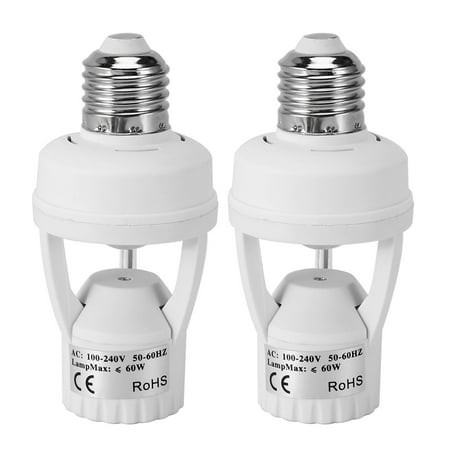 

2X AC 110-220V Pir Induction Motion Sensor IR Infrared Human E27 Plug Socket Switch Base LED Bulb Holder