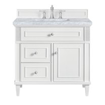 James Martin Vanities 424-V36-3Car Lorelai 36" Single Basin Wood Vanity Set - White