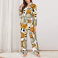 thumbnail image 2 of Balery Giraffes Head Conjunto de Pijama con Estampado para Mujer, Conjunto de Dos Piezas con Manga Larga, Ropa de Dormir Suave con Bolsillos, Pijamas Cómodos-Small, 2 of 7