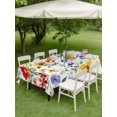 thumbnail image 5 of 60x84 Inch Outdoor Tablecloth with Umbrella Hole Zipper Rectangle Leaf Flower Rectangular Tablecloths Outside Waterproof Plant Floral Garden Leaf Spring Summer Patio Table Cover for Picnic Party, 5 of 8