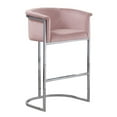 thumbnail image 1 of Pink Velvet Barstool Chair (Single) with Silver Metal Chrome Base, 1 of 3