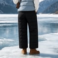 thumbnail image 4 of Women's Warm Insulated Quilted Winter Pants Fleece Lined Water Resistant Snow Pants Elastic High Waist with Pockets Outdoor Hiking Ski Bottoms Black, 4 of 8
