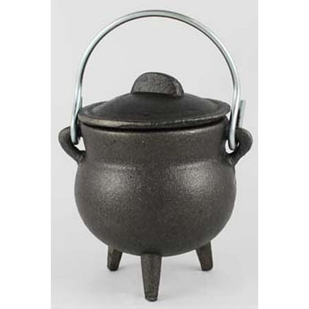 Fireplaces For Wood Burning Stoves - Wood Burning Fireplace Accessories Cauldrons Plain Cast Iron Black with Handle and Lid Small 3