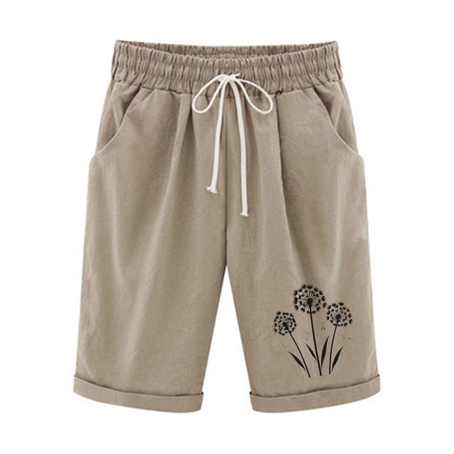 Top and Shorts Sets for Women, Womens Elastic Waist Printing Drawstring Shorts