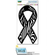 Zebra Print Support Awareness Ribbon Automotive Car Window Locker Bumper Sticker
