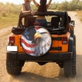 thumbnail image 3 of KAKALAD USA Patriotic American Flag Eagle Spare Tire Cover Universal Vehicle Accessories Buckle Car Tools 14”in, 3 of 6