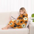 thumbnail image 4 of Spooky Icons Halloween Pattern Blanket Hoodies for Kids 6-13YR Oversize Wearable Blanket Hoodies for Boys Girls Teens, 4 of 7