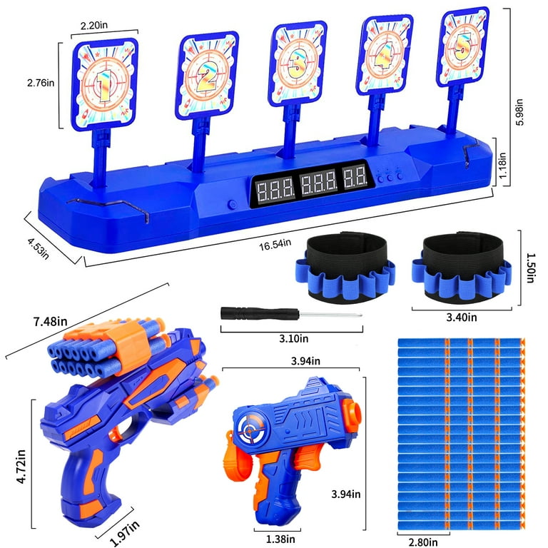 JOYIN Interstellar Shooting Game Target Set of Shooting Pop Out Targets  with 1 Rotating Barrier, Include 1 Foam Darts Toy Guns and Convenient  Clips