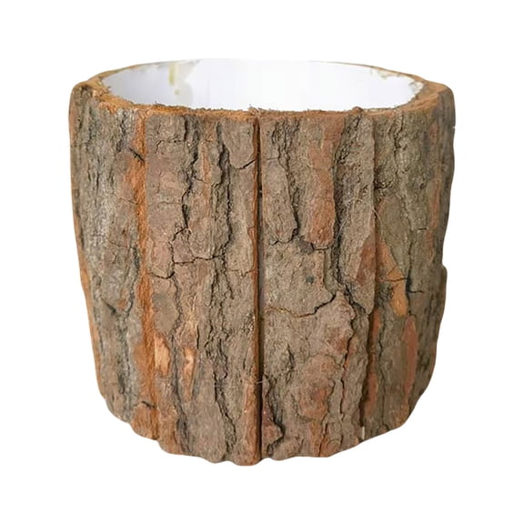 Tree Bark Stump Planter Rustic Succulent Pot Farmhouse Flower Pot For Indoor Outdoor Garden Use