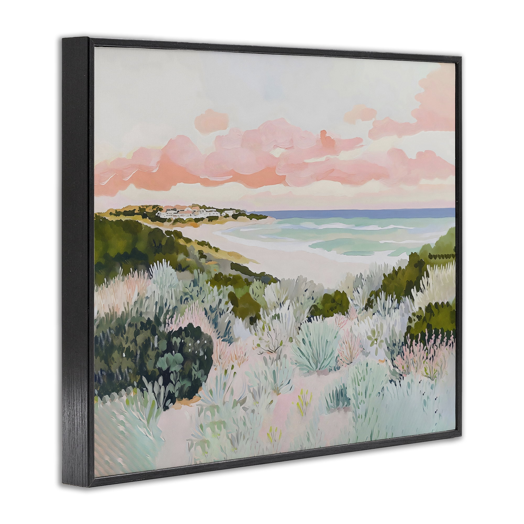 Stupell Industries Beach Grasses & Pastel Skies Black Framed Giclee Art, design by The Prints Vibe