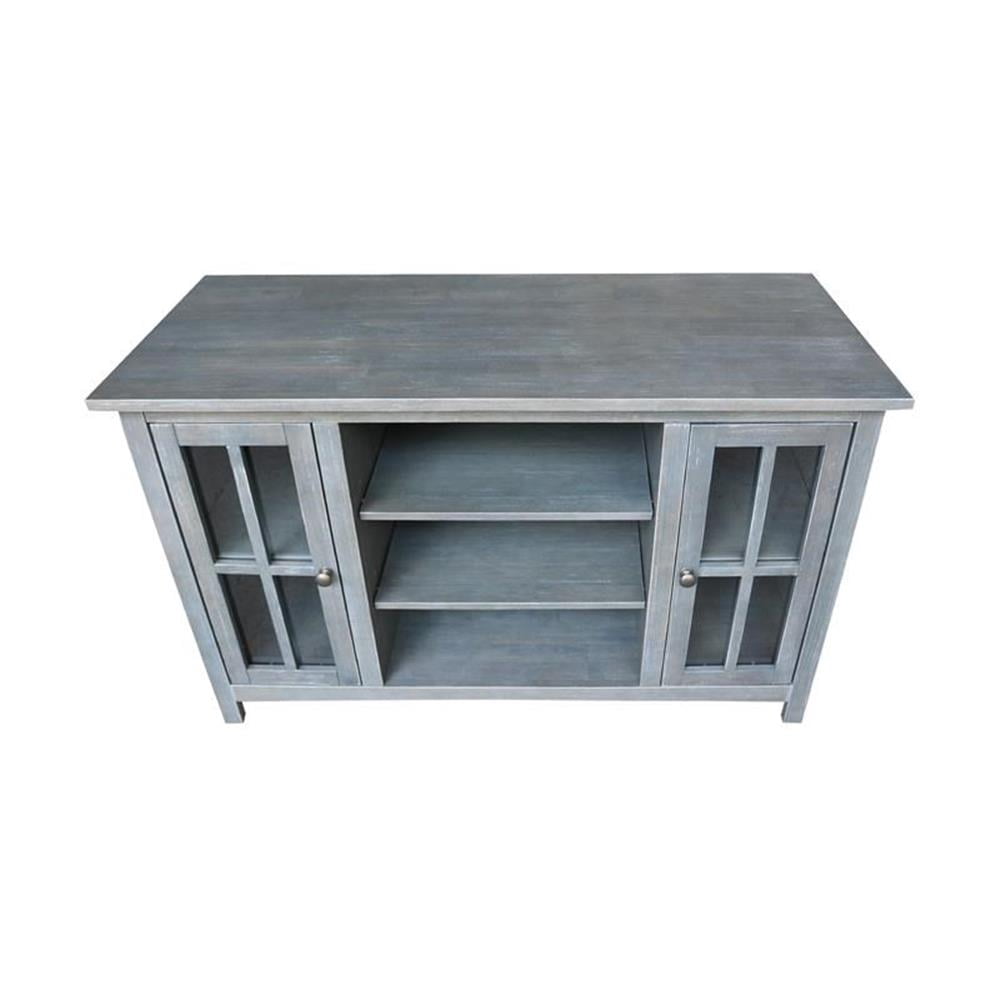 Entertainment/TV Stand with Open Shelves and 2 Doors in Gray - 48" Height
