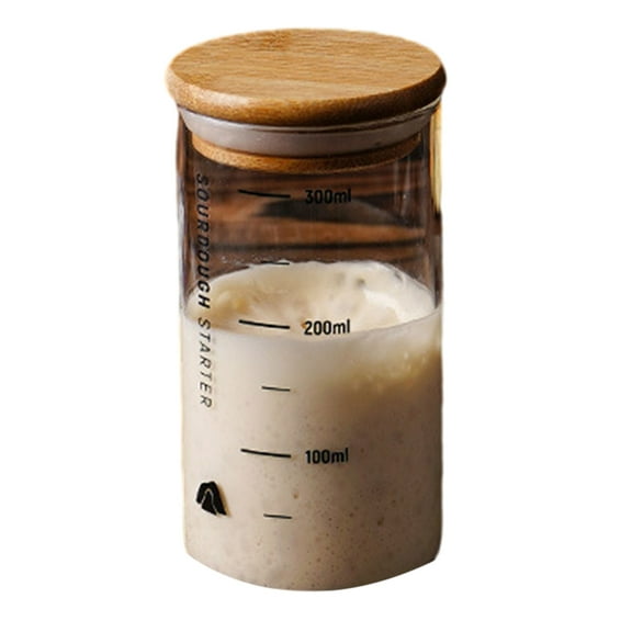 lixuesong Sourdough Proofing Jar Kitchen Baking Accessory Practical Glass Fermentation Jar Wide Mouth Sourdough Starter Container