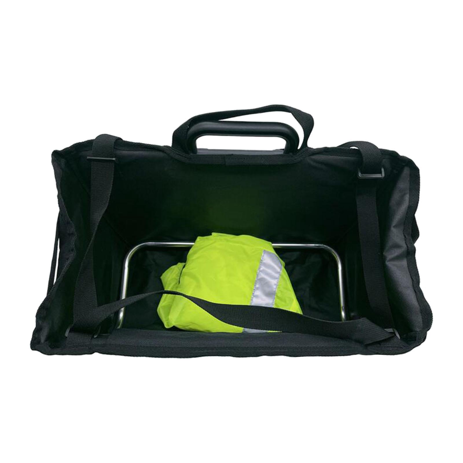 Bike Front Basket Bag with Rain Cover for Folding Bike , Black, 40.5x22.5cm