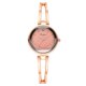 thumbnail image 1 of Reloj de pulsera de cuarzo con esfera redonda de aleación elegante para mujer (naranja + correa de oro rosa), 1 of 3