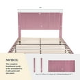 thumbnail image 4 of Allewie Full Size Velvet Upholstered Bed Frame with Vertical Channel Tufted Headboard, Pink, 4 of 10