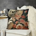 thumbnail image 2 of Throw Pillow Covers  Woman Holding Rose Pillow Covers Decorative Square Pillowcases Soft Cozy Cushion Cases for Couch Sofa Bed Bedroom Living Room, 2 of 5