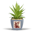 thumbnail image 1 of Chinese Phoenix Bird Animal Portrait Fake Pineapple Flower Pot Vase Mini Decor, 1 of 3