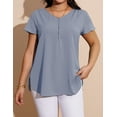 thumbnail image 3 of a.Jesdani Women’s Plus Size V-Neck Blouse Casual Flowy Flutter Sleeve Tops with Button for Curvy Women M-4X, 3 of 8