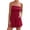 Red, variant on Womens Romper Spring Summer Strapless Tube Tops Beach Vacation Clothes Boho Loose Shorts Jumpsuits Pockets