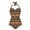 American Tribal Geometric, variant on Retro USA Stripe Star Print One Piece Swimwear for Women Polyester Swimsuit Cosy Bathing Suits Tummy Control Monokini Summer Beachwear for Ladies Swimming Surfing, L