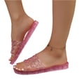 thumbnail image 2 of Willtoo Jelly Sandals for Women Colorful Jelly Flats Platform Water Slides Slip on House Slippers Wide Round Toe Lightweight Breathable No Slip Sandals, 2 of 5