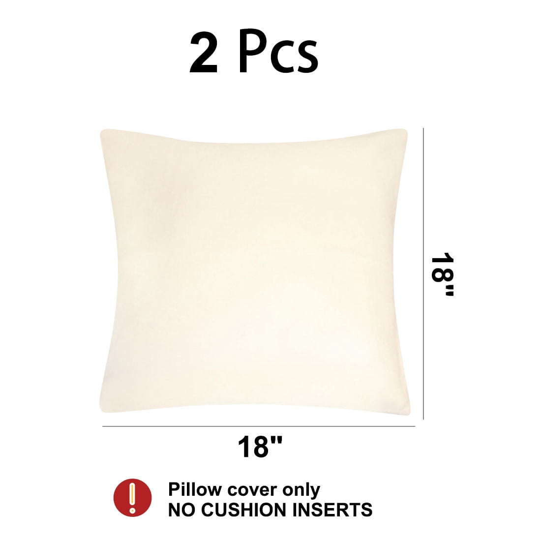 Unique Bargains 2Pcs Viscose Velvet Soft Throw Decorative Pillowcases 18" x 18" Eco