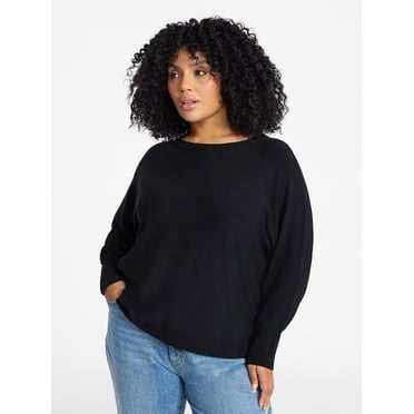 Terra & Sky Women's Plus Size Fine Gauge Dolman Sweater, Sizes 0X-5X
