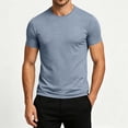 thumbnail image 5 of Men's Shirts, Plus Size for Men T Shirts Short Sleeve Crew Neck Casual Shirts Loose Lightweight Stretchy Shirts Summer Gym Clothes Blue L, 5 of 9