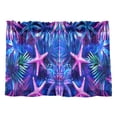thumbnail image 7 of Yayeee Kitchen Curtains Tier Pair Light Filtering 27"x24" Rod Pocket Short Cafe Window Panel, Neon Pink Starfish, 7 of 7