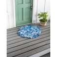 thumbnail image 2 of Shaped Hooked Indoor/Outdoor Rug, Blue Hydrangea, 2 of 2