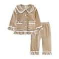 thumbnail image 1 of Pijamas de terciopelo con botones para niños y niñas, pijamas de Navidad a juego para la familia, cárdigans y abrigos con capucha, nuevo estilo, 2023, 1 of 4