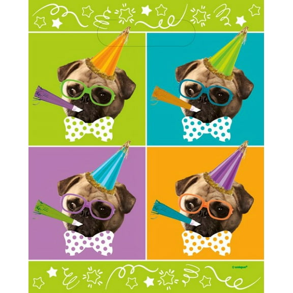Pug Puppy Birthday Favor Bags (8ct)