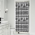 thumbnail image 2 of Small Stall Narrow Shower Curtain 36"W x 72"L – Tropical Bohemian Leaves, Mid-Century Abstract Boho Botanical Bathroom Decor, Vintage Floral Palm Leaf Pattern, Rustic Tribal Folk Style, 2 of 5