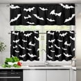 thumbnail image 3 of Halloween Bat Kitchen Curtains and Valances 3 Piece Set,Valance Curtains for Kitchen Windows Halloween Kitchen Curtains Tiers and Valances for Cafe Living Room Window Decoration, 3 of 6