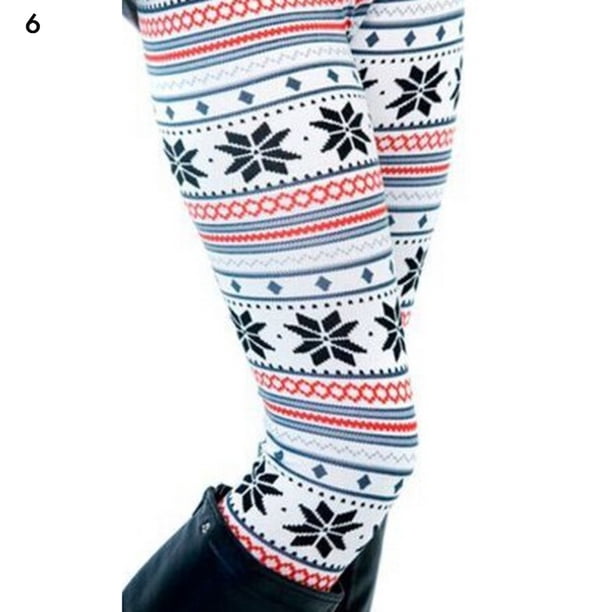 1 Uds. Pantalones con estampado navideño para mujer, mallas de cintura alta a la moda, pantalones largos de invierno, pantalones para mujer, ropa para mujer