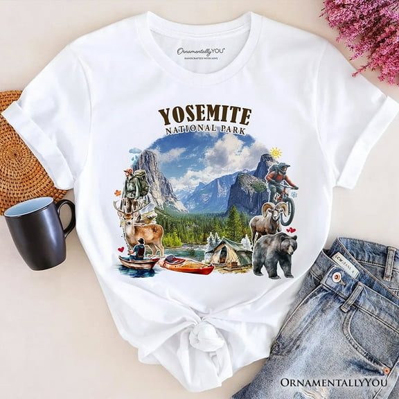 Artistic Yosemite National Park T-Shirt, California Hikers Travel Tee and Souvenir