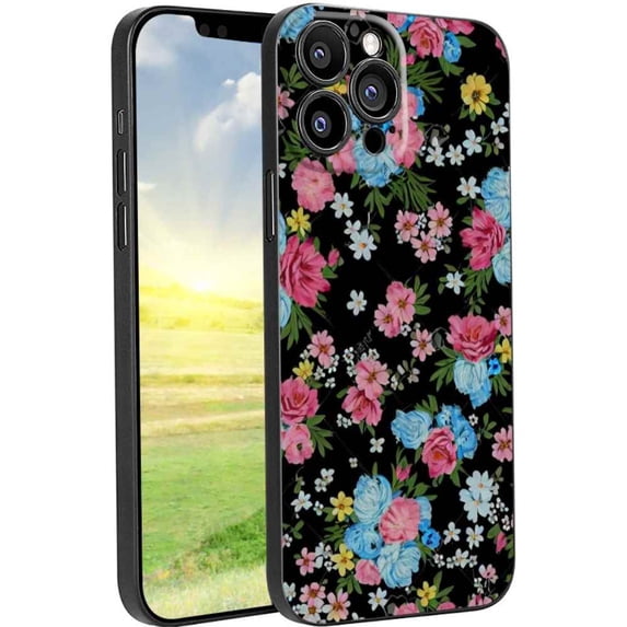 Compatible with iPhone 13 Pro Max Phone Case, Vintage-Floral-Flower06 Case Men Women, Flexible Silicone Shockproof Case for iPhone 13 Pro Max