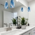 thumbnail image 3 of GFDYREE Plug in Pendant Light, Hanging Light with15FT Adjustable Cord, On/Off Switch, Handcrafted Art Glass Shade, Hanging Light Fixture for Kitchen, Bathroom, Entryway, Dark Blue, 3 of 7