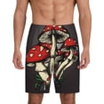 thumbnail image 1 of Kdxio Shorts pour Hommes Imprimé Champignons Rouges, Ensemble de Vêtements de Nuit Respirants avec Taille Élastique et Poches-TTG, 1 of 6